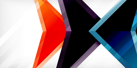 Poster - Abstract background color triangles and arrows composition. Vector Illustration For Wallpaper, Banner, Background, Card, Book Illustration, landing page