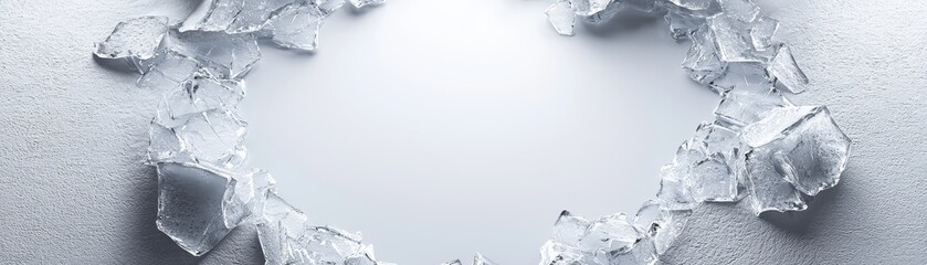 Poster - A serene image featuring a circular opening surrounded by ice, evoking a sense of tranquility and cold beauty.