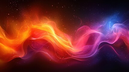 Poster - Colorful abstract swirl of light and energy against a dark background showcasing dynamic movement and vibrant hues