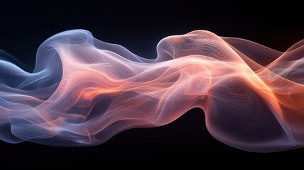 Poster - abstract swirling waves of light in vibrant colors against a dark background create a mesmerizing vi