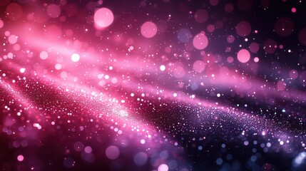 Poster - Vibrant abstract background featuring colorful light particles and bokeh effects in shades of pink and purple during a night scene