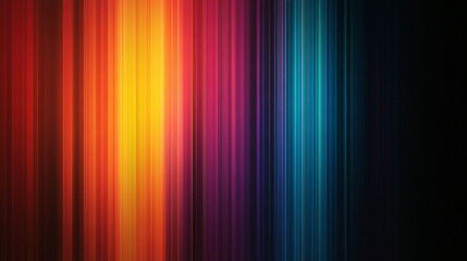 Poster - Vibrant vertical striped pattern showcasing a blend of colors from orange to blue in digital art