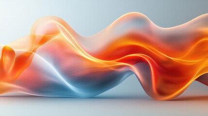 Poster - colorful abstract wave patterns in blue and orange creating a dynamic visual experience in a soft li