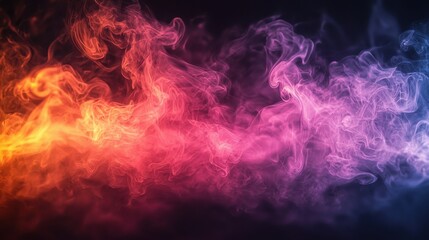 Poster - Colorful smoke swirling in the dark, creating a mesmerizing visual display during a nighttime event