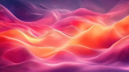 Poster - Abstract waves of color create a mesmerizing landscape at twilight with vibrant hues of pink, orange, and purple blending seamlessly