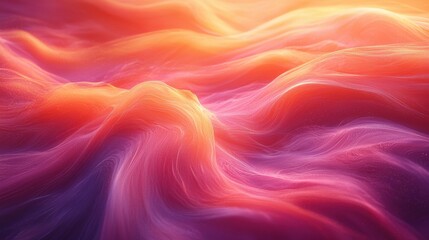 Poster - colorful abstract waves in vibrant hues of pink, orange, and purple flowing in a mesmerizing pattern