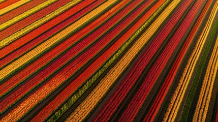 Poster - The vibrant colors of the tulip fields in Keukenhof Gardens, Netherlands, Floral scene