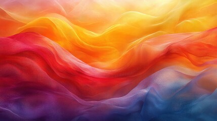 Aufkleber - Vibrant waves of color flow together in a mesmerizing abstract design showcasing warm and cool tones in a dreamy landscape