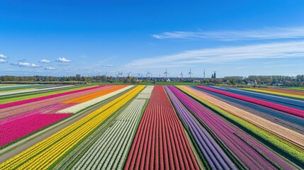 Poster - The vibrant colors of the tulip fields in Lisse, Netherlands, Floral scene