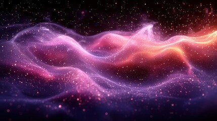 Poster - Colorful cosmic waves create a mesmerizing spectacle of light and motion in an abstract space environment