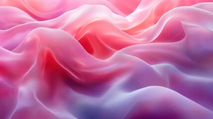 Aufkleber - Soft flowing fabric in shades of pink and purple creating an elegant texture illuminated by gentle light in a serene setting