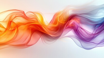 Poster - Colorful flowing abstract waves representing light and movement in a soft gradient design ideal for backgrounds and creative projects