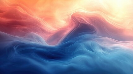 Poster - Colorful abstract waves blend together in a serene display of art, highlighting soft hues of blue, pink, and orange during daylight
