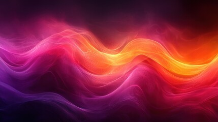 Aufkleber - Colorful abstract waves of light creating a magical effect in a dark background during a serene evening