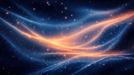 Poster - Vibrant colorful waves of light and energy create a mesmerizing cosmic background with sparkling stars in the night sky