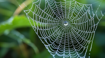 Morning dew on a spider web garden macro photography natural environment close-up nature's intricacies