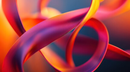 Wall Mural - abstract ribbons of color