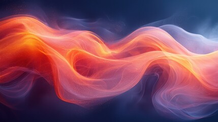 Poster - Colorful flowing abstract waves of orange and purple hues creating a smooth, dynamic background for artistic designs and creative projects