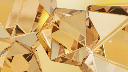 Aufkleber - elegant background with polygonal crystal form. a 3d rendering of a geometric jewelry surface. scene