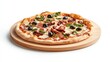 © จิดาภา มีรีวี - Delicious gourmet pizza with fresh toppings on wooden board