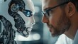 © CattaC - A businessman faces off with a robot, reflecting the distrust and confrontation between humans and AI.