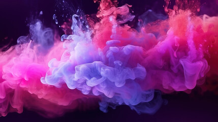 Poster - Incredible Mysterious smoke cloud in pink and purple hues creating a rich textural spread