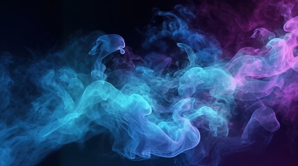 Poster - Incredible Abstract colorful blue smoke background, bright colored