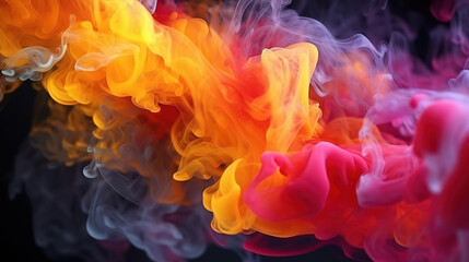 Poster - Incredible Multicolor Splash on a black Background. Artistic Color Explosion