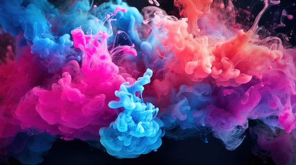 Wall Mural - amazing color smoke. paint splash. ink water mix. fantasy explosion