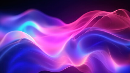Poster - Gorgeous Abstract design with smooth, flowing lines and neon accents