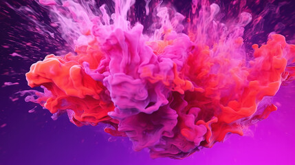 Poster - Incredible Ink water burst. Fantasy time travel portal. White paint flow