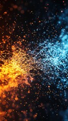Fototapete - Dynamic energy flow abstract concept digital art vibrant environment close-up view technology theme