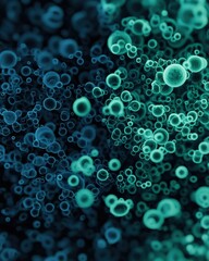 Poster - Bubbles forming in liquid environment abstract science concept