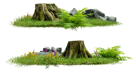 Aufkleber - PNG collection grass field, No background easy to move by drag and drop to main project, 3d illustration rendering