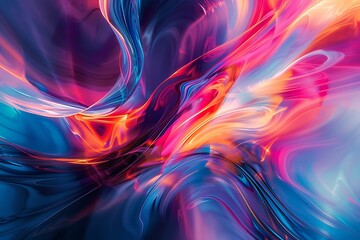 Aufkleber - Abstract background with smooth lines in blue and orange colors