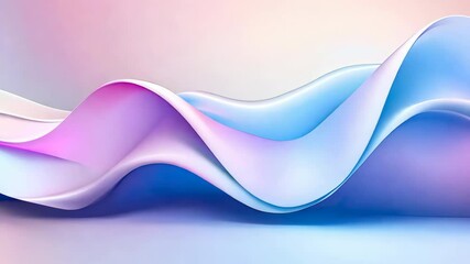 Fototapete - Serene Abstract Design Smooth Waves in Pastel Colors with Modern Curves and Gradients for Calming Atmosphere