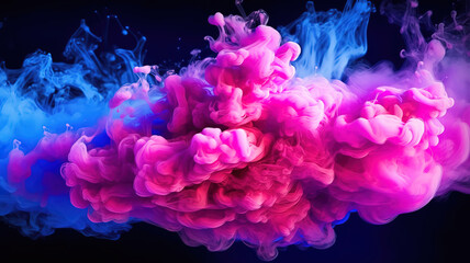 Poster - Gorgeous Abstract smoky cloud, vivid vibrant colors, blue, pink, purple background