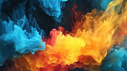 Poster - Eye catching multi colored watercolor wallpaper