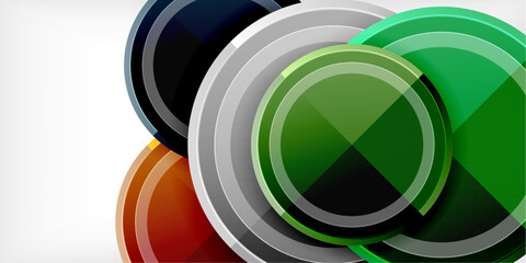 Poster - Minimal geometric abstract background. Circle triangle design