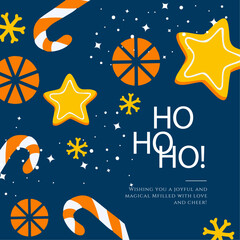 Poster - Colorful Christmas Tree Design With Festive Typography Art. Perfect for Festive Greeting Cards, Holiday Decor, and Seasonal Designs.