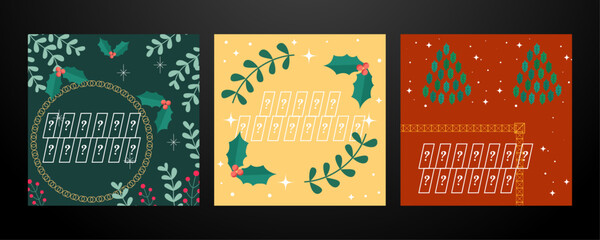 Poster - Festive Christmas Card Designs With Modern Graphic Illustrations