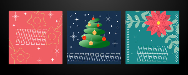 Poster - Festive Christmas Card Designs With Modern Graphic Illustrations