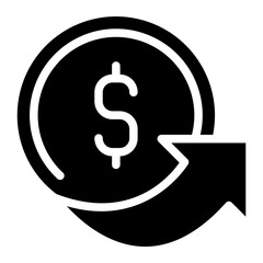 Poster - dollar coin money with growth arrow symbol, illustration of economic and financial growth icon