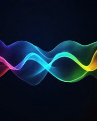 Fototapete - Vibrant wave patterns digital art studio abstract visualization color spectrum dynamic motion effects