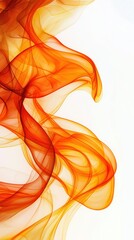 Fototapete - Flowing orange flames abstract art digital design minimalist close-up movement