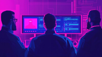 Poster - Analyzing data trends digital workspace graphic visualization tech environment team collaboration