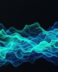 Fototapete - Dynamic flowing waves abstract digital art colorful visuals modern design aesthetic perspective