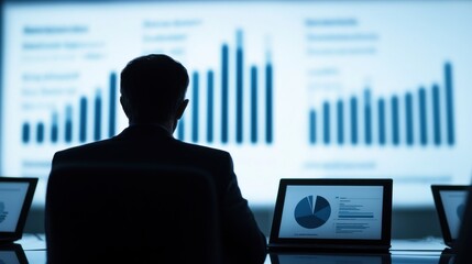 Poster - Analyzing business data insights office digital visualization indoor strategic planning