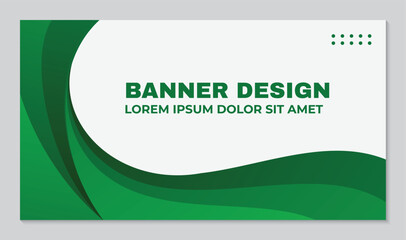 Wall Mural - Green wave abstract background modern banner template