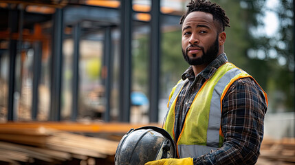 Wall Mural - Male technician on construction site